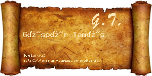 Gáspár Tamás névjegykártya
