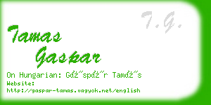 tamas gaspar business card